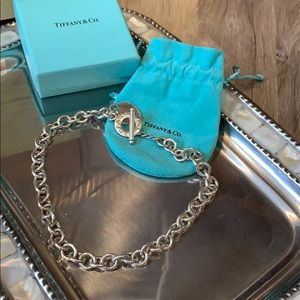 TIFFANY Sterling Silver Heart Tag Toggle Necklace